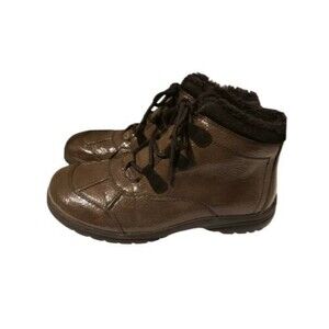 Wanderlust Boots Brown Shiny Ankle Womens Lined Size 9M
